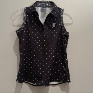 Belyn Key MOC Golf Club Bermuda Paisley Polo Sleevless Shirt Size Small